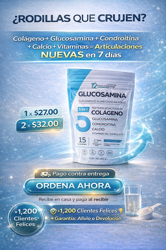 GLUCOSAMINA 450GR [Fórmula 5 en 1] - Adiós al Dolor Articular